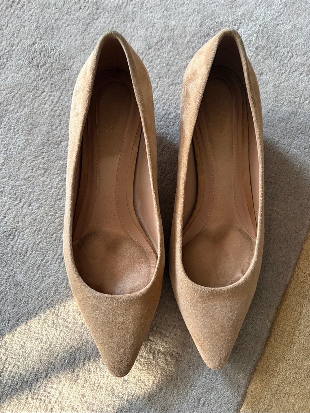 Cole Haan Kitten Heel Classic Pointed-Toe Women’s Pumps in Tan Suede